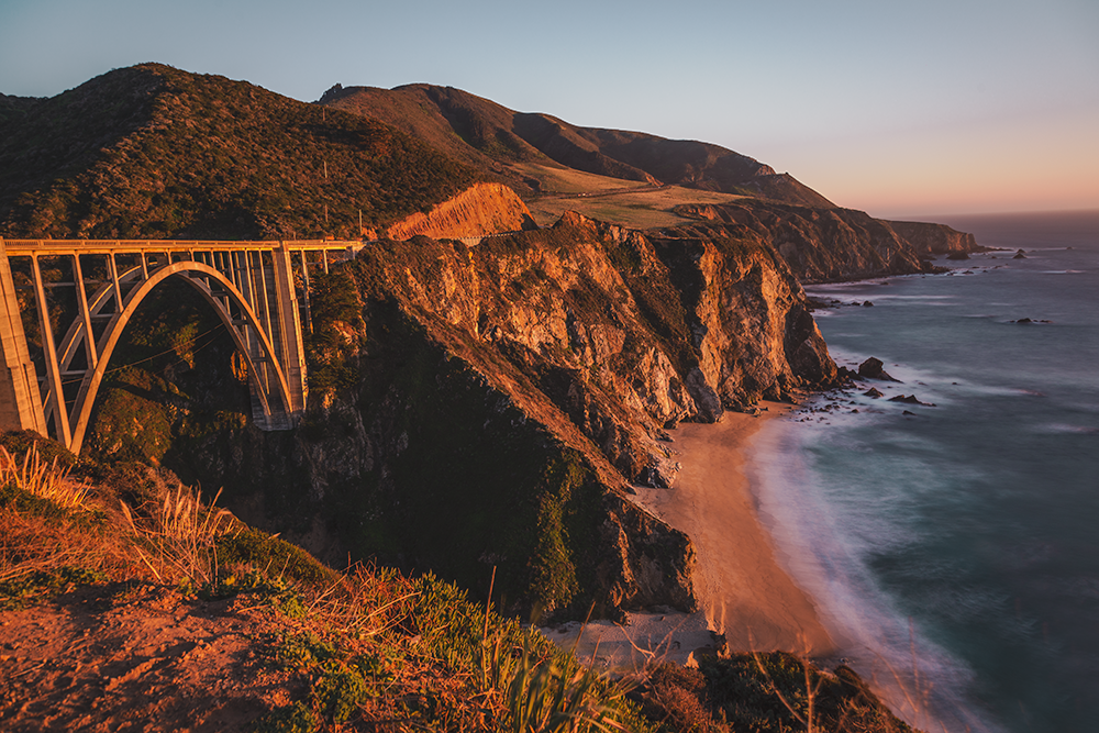 Bixby Bridge, Big Sur at sunset