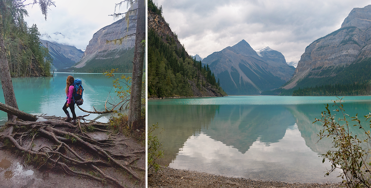 Views from the magnificent Kinney Lake along the Berg Lake Trail