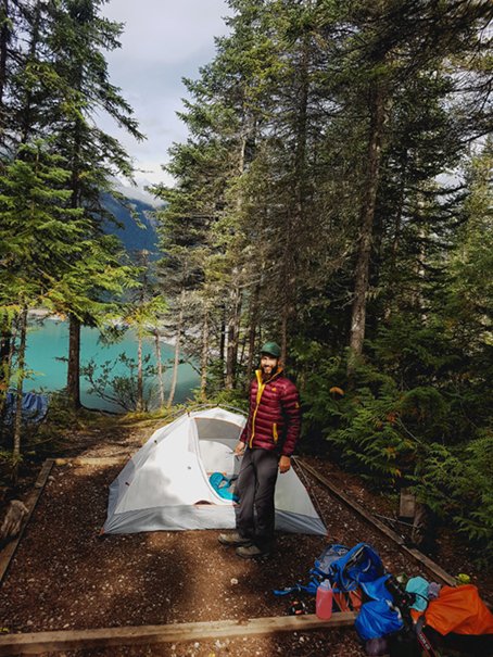 Tent pad at the Berg Lake campground