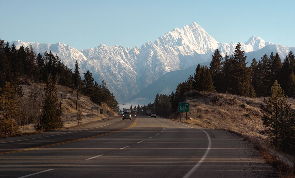 Cranbrook, BC views of Fisher Peak from highway