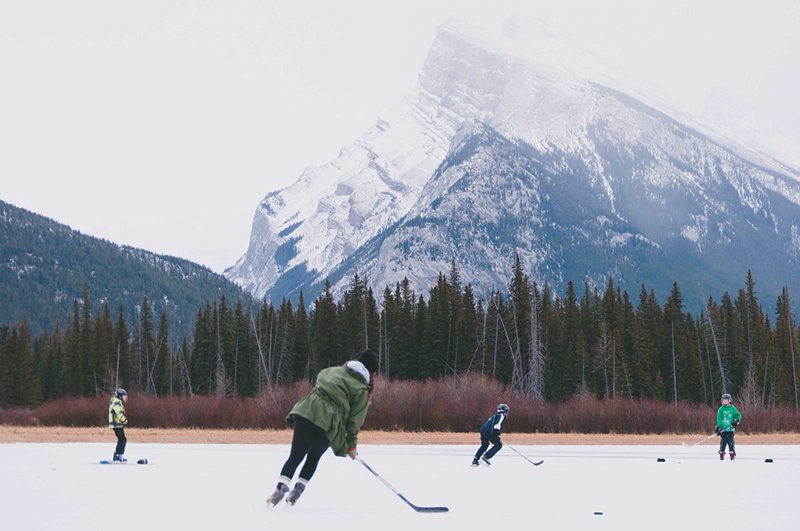 Ice Skating at Vermillion Lakes, Banff