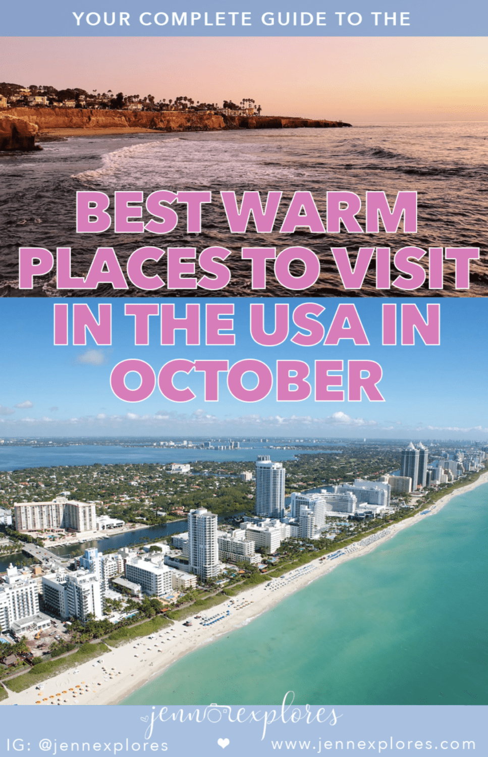 warm places to visit in october in usa